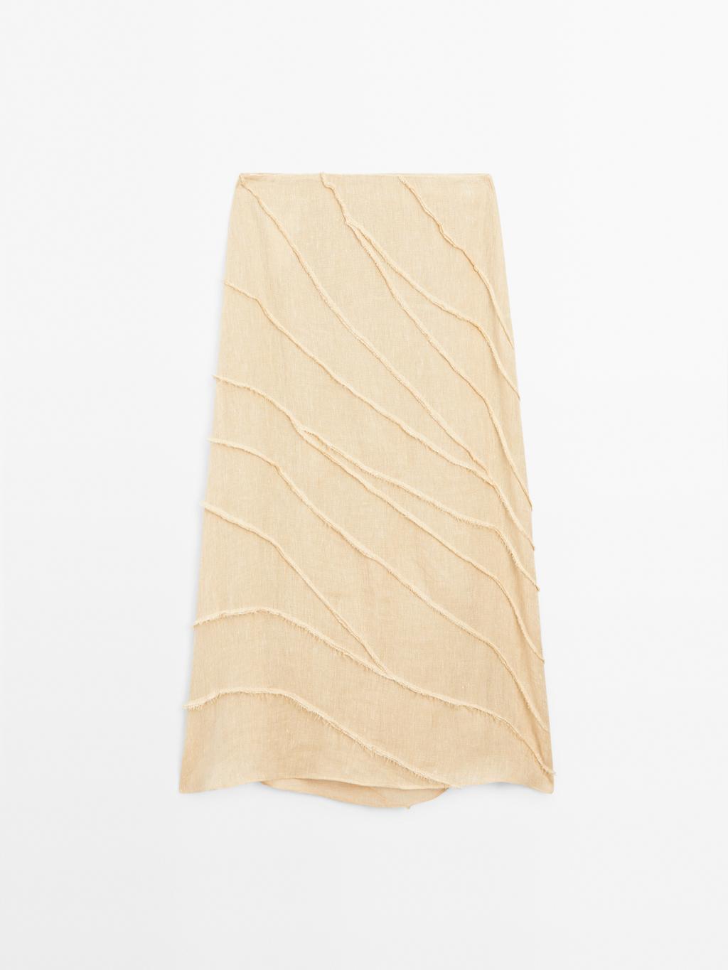 Midi skirt with patchwork detail