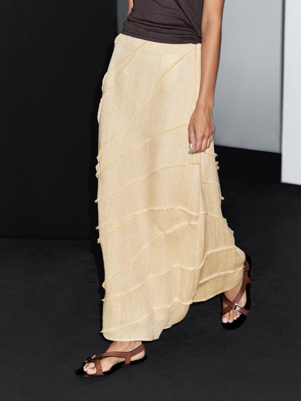 Midi skirt with patchwork detail