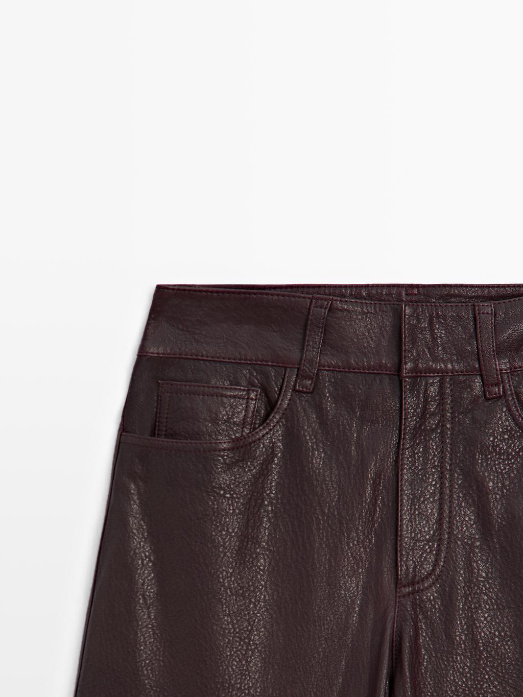 Sheepskin leather trousers with nappa finish