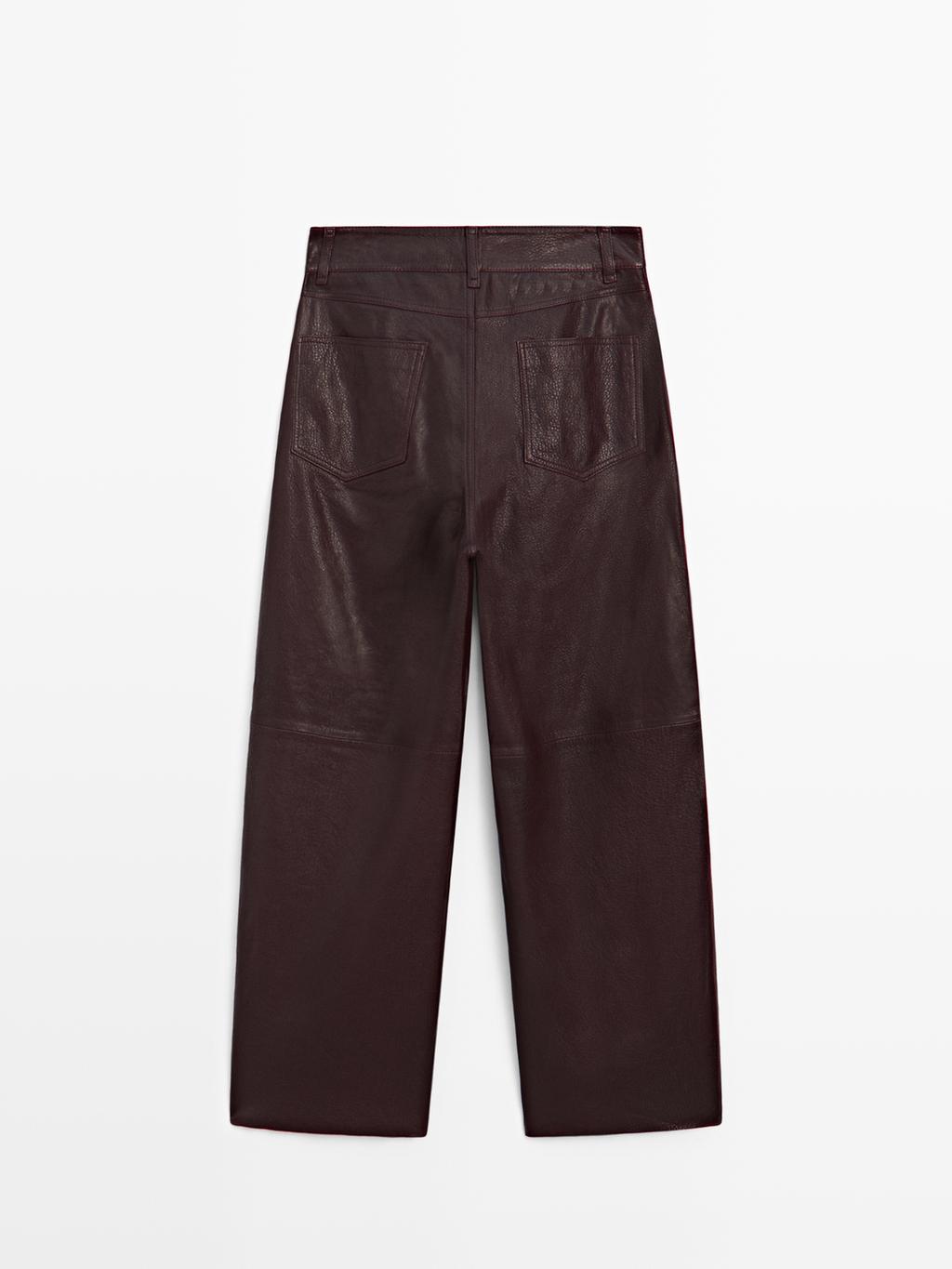 Sheepskin leather trousers with nappa finish