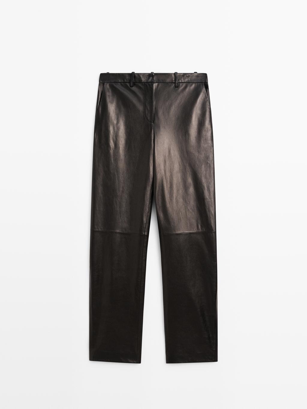 Wide-leg nappa leather trousers - LIMITED