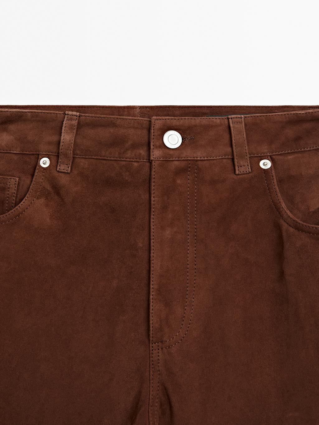 Suede leather trousers