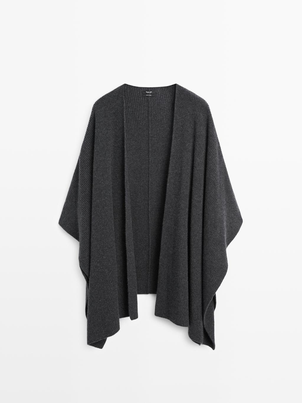 Knit 100% cashmere cape