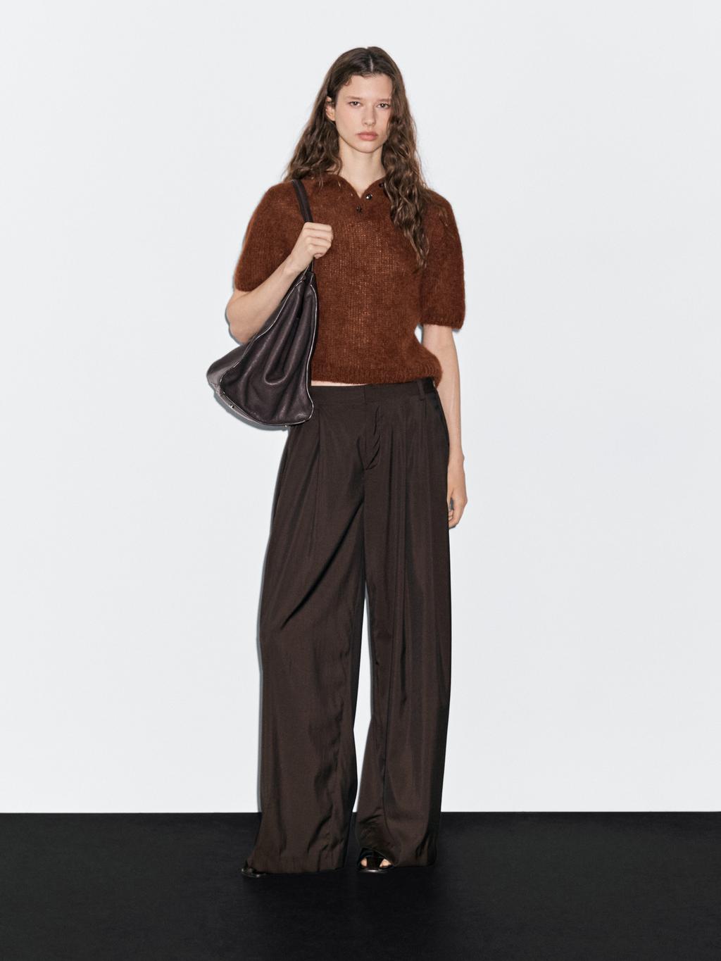 Alpaca blend knit polo jumper