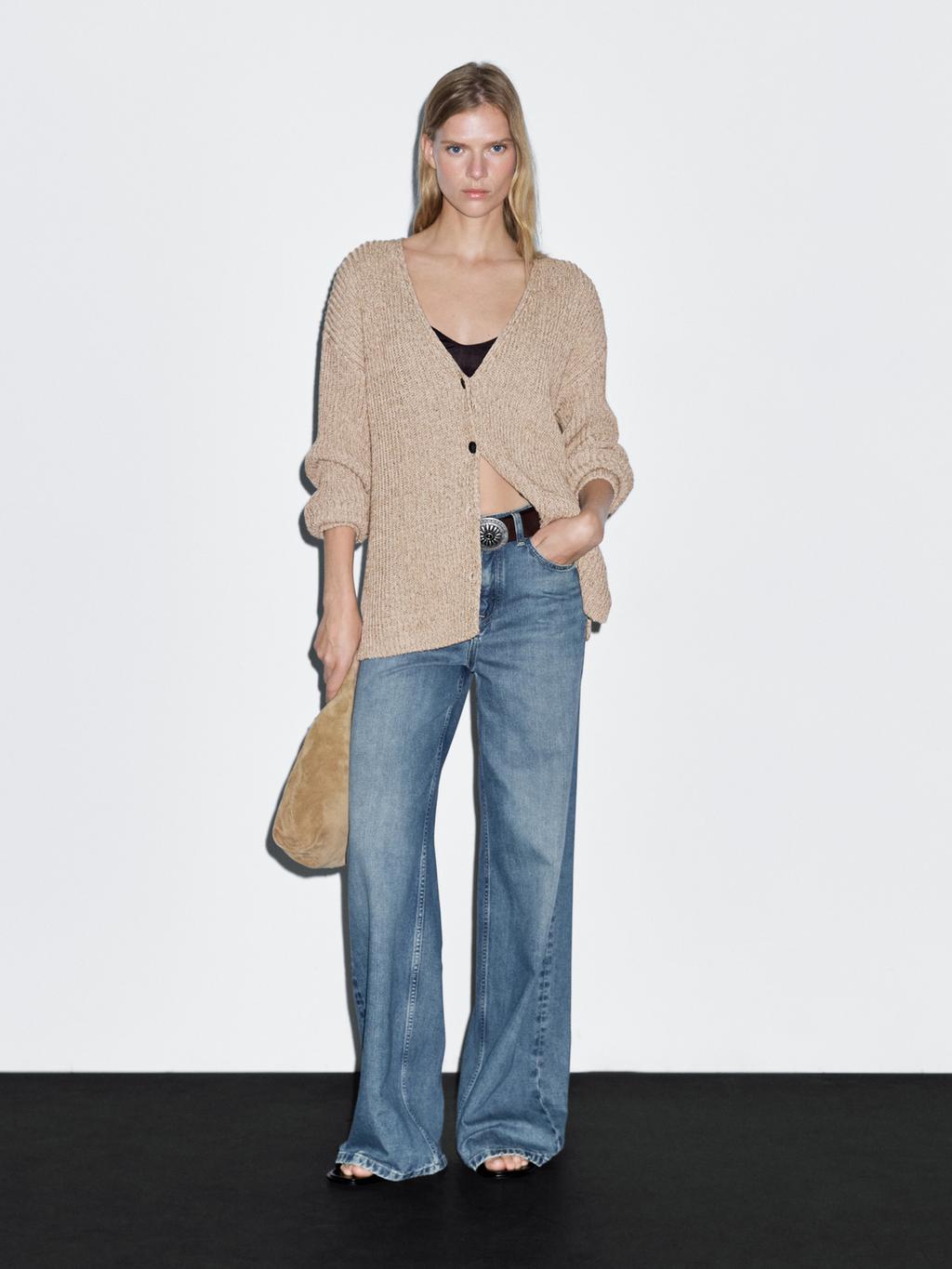 Flecked knit cardigan