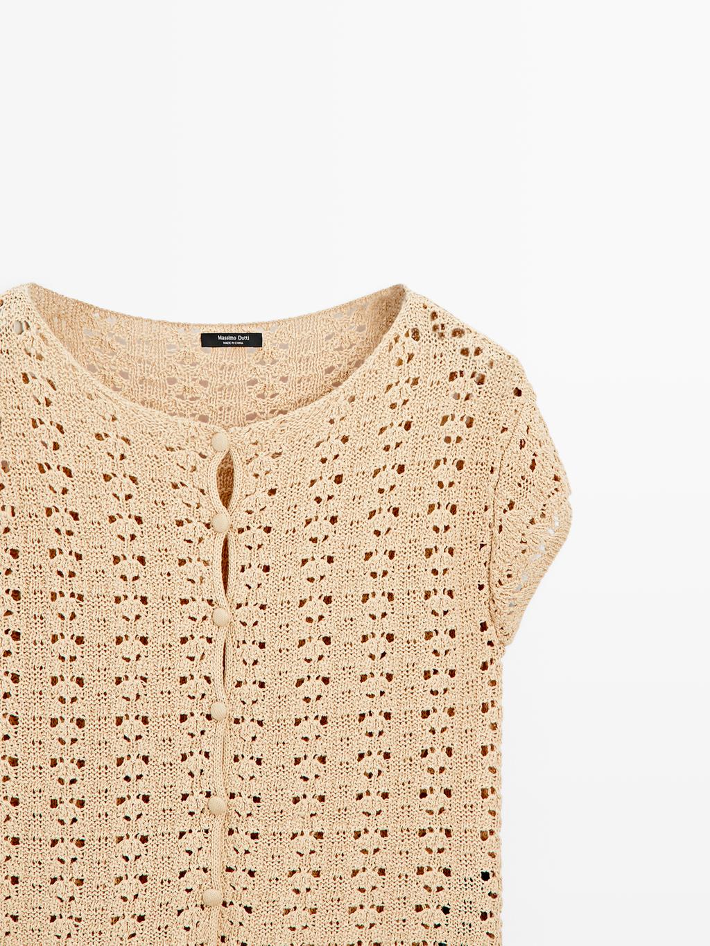 Cutwork crochet cardigan