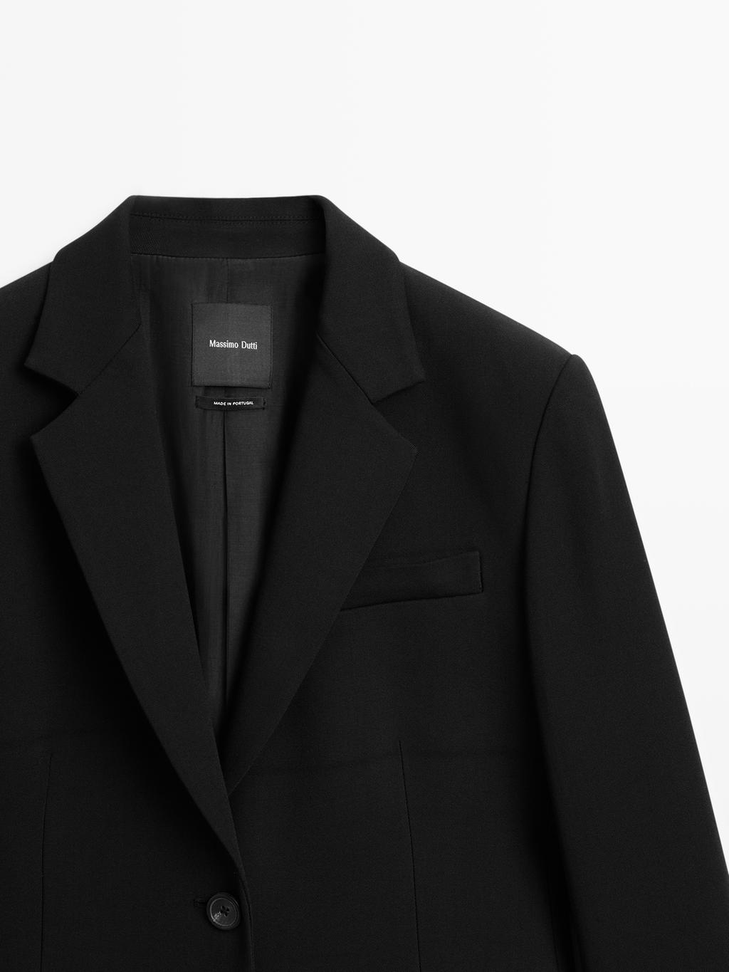 Two-button crepe blazer