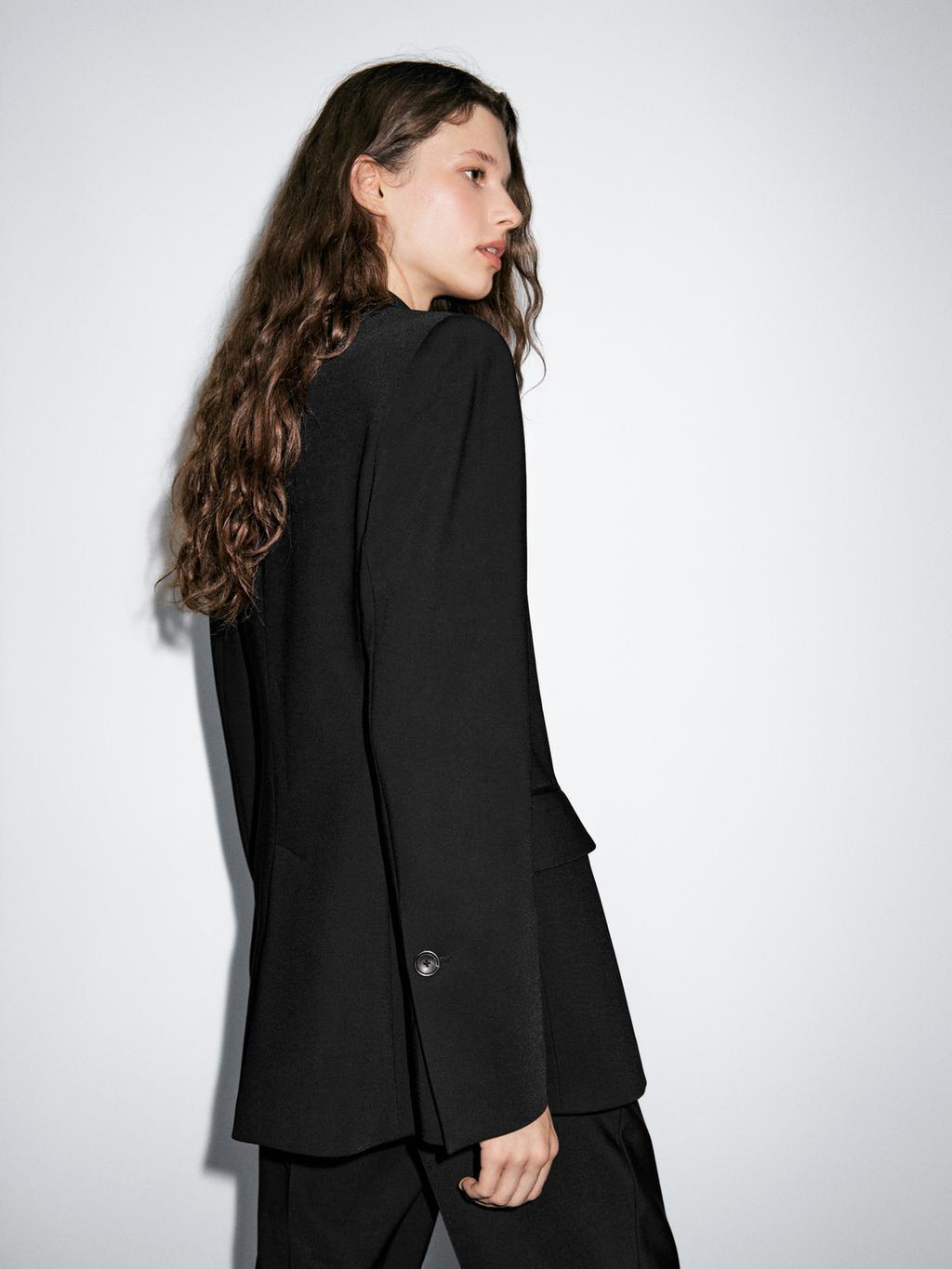 Two-button crepe blazer