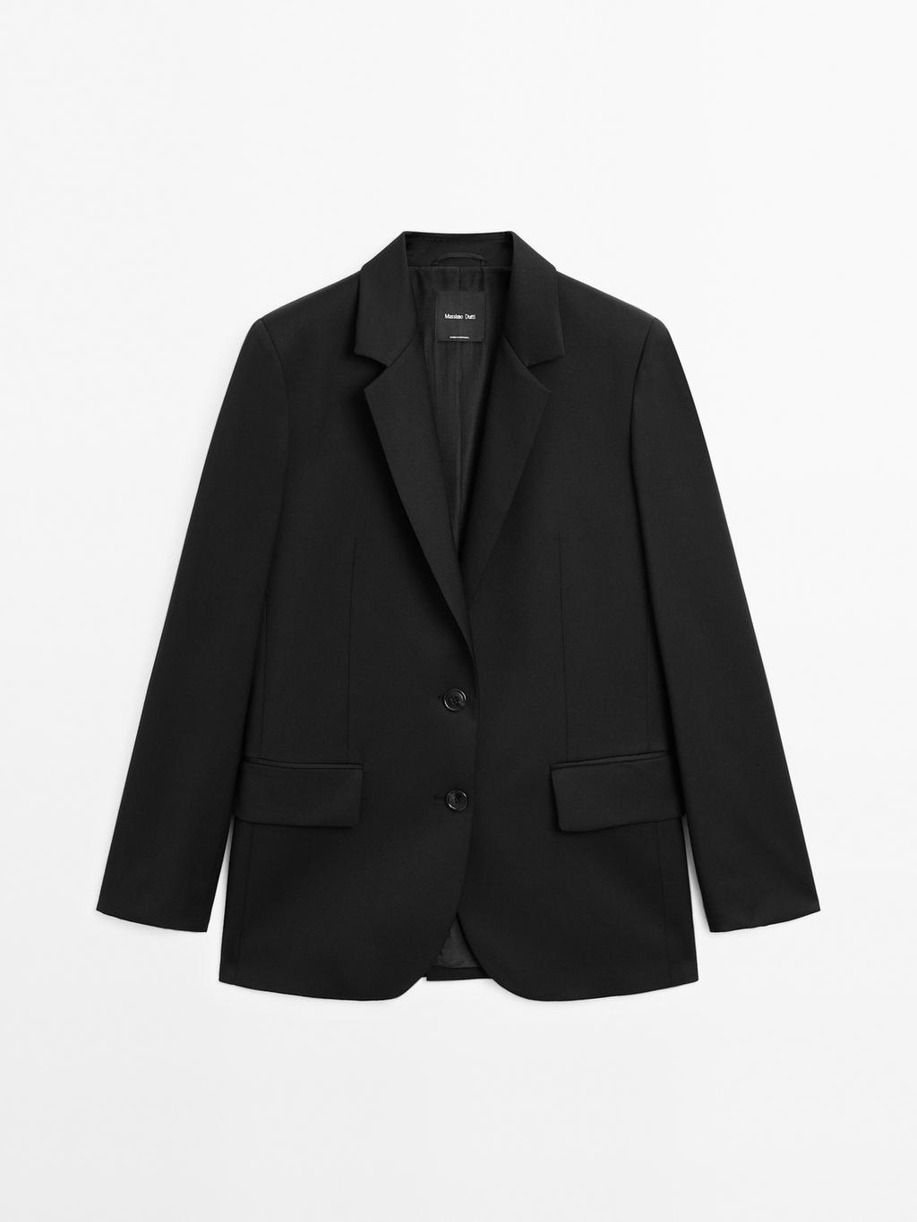 100% extra fine wool two-button blazer