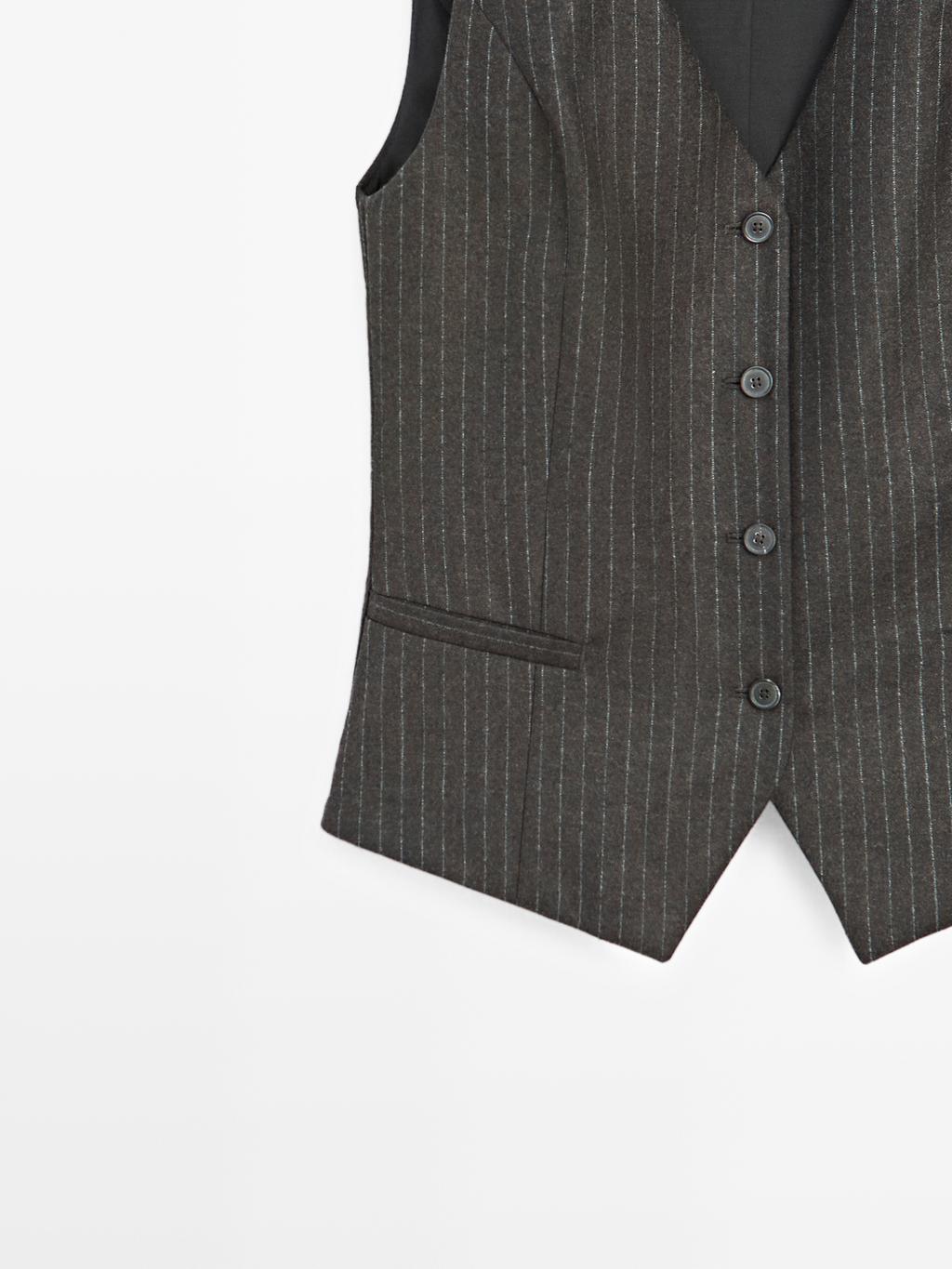 100% wool pinstripe waistcoat