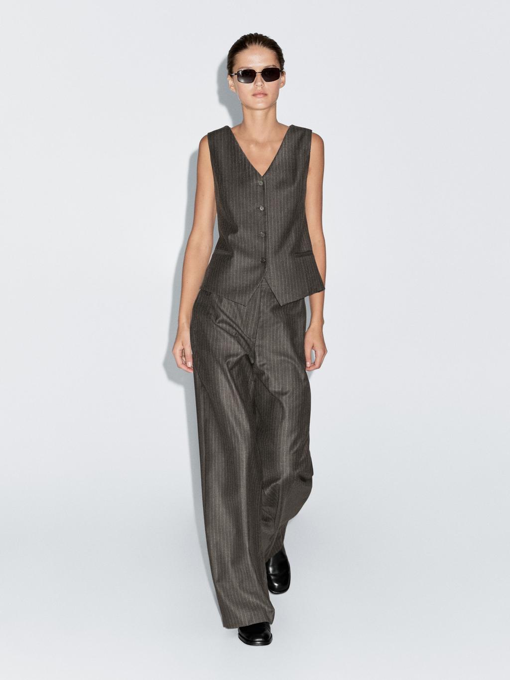 100% wool pinstripe waistcoat