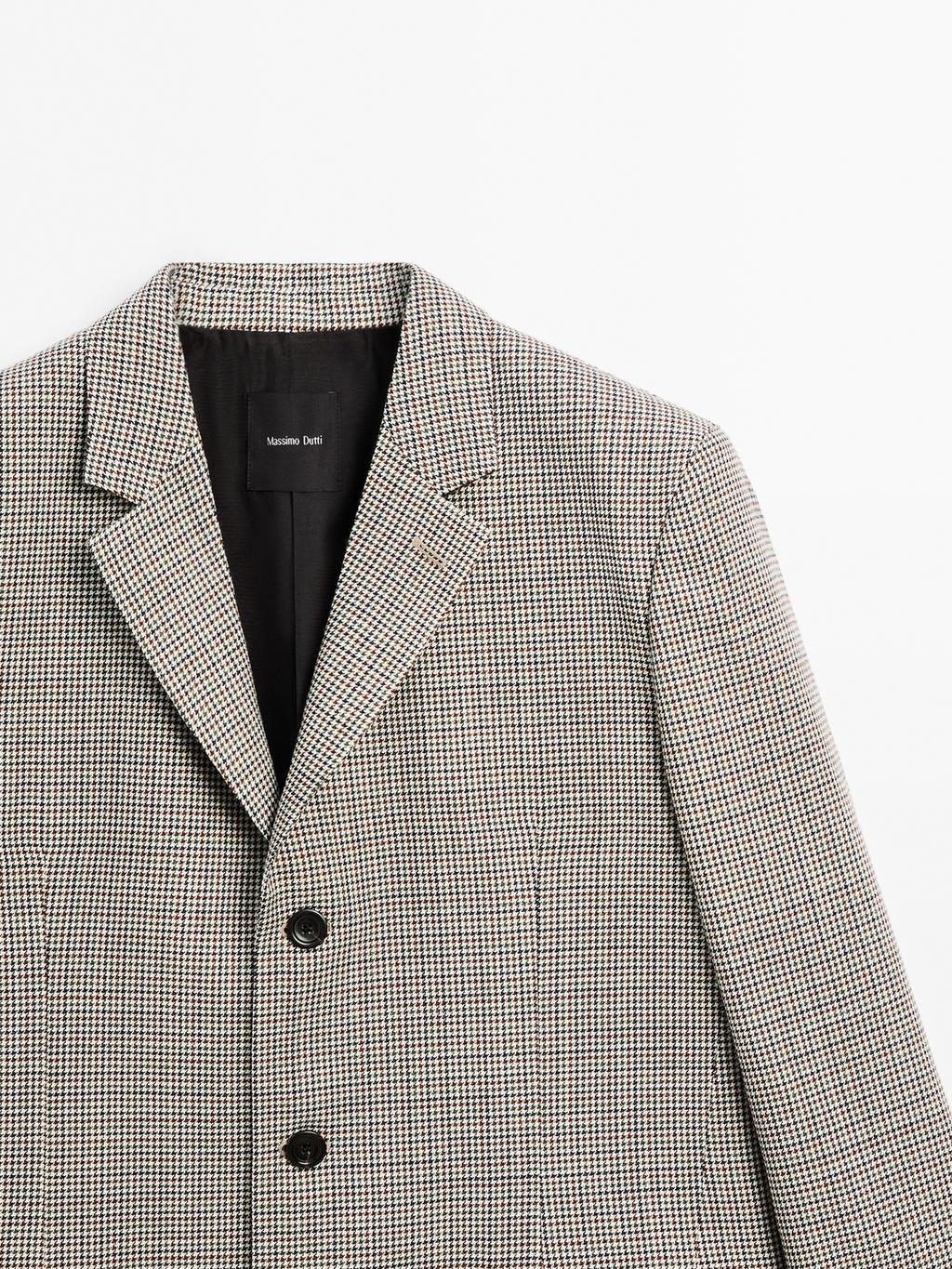 100% wool houndstooth blazer