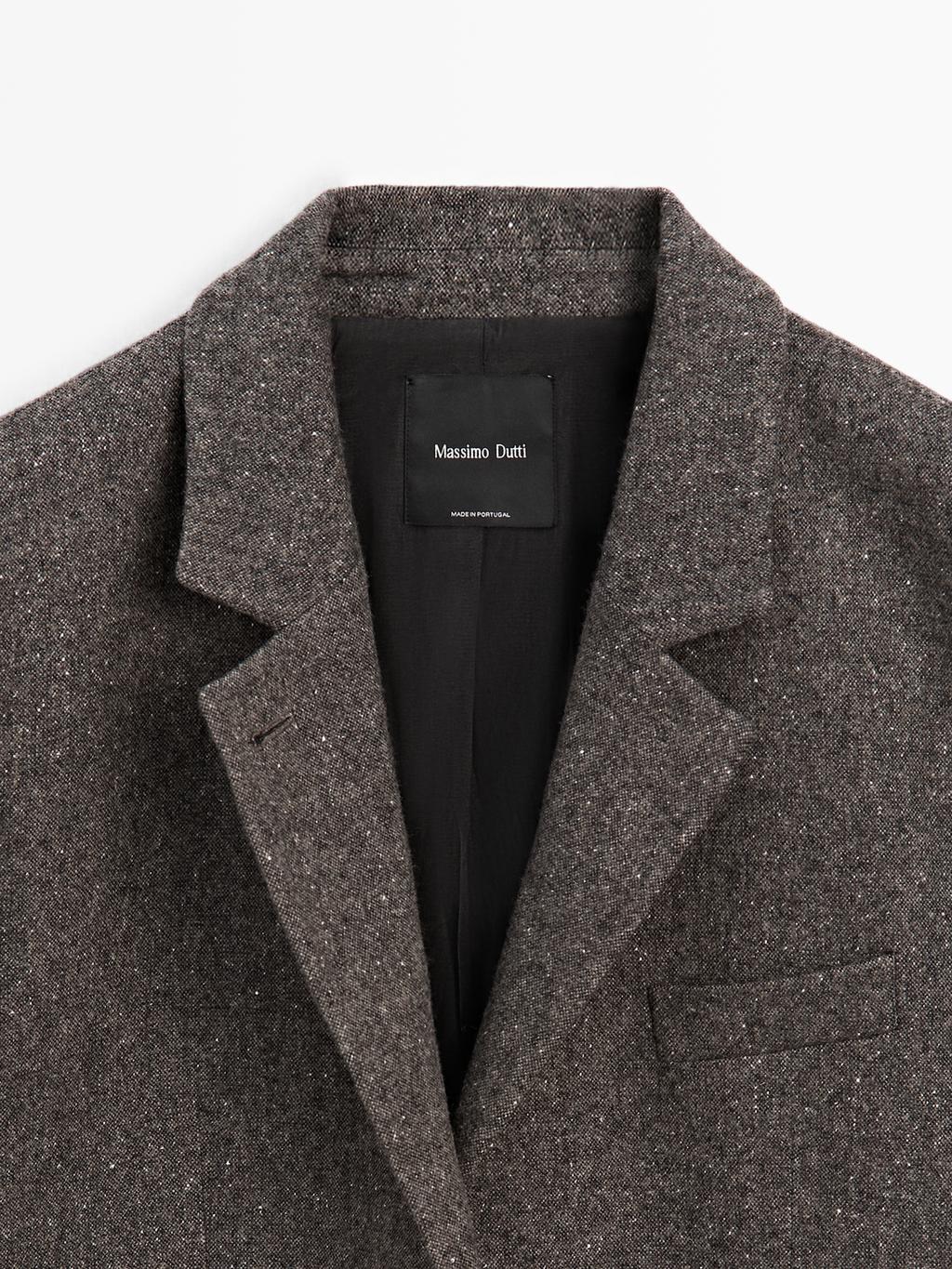 Knickerbocker yarn effect suit blazer