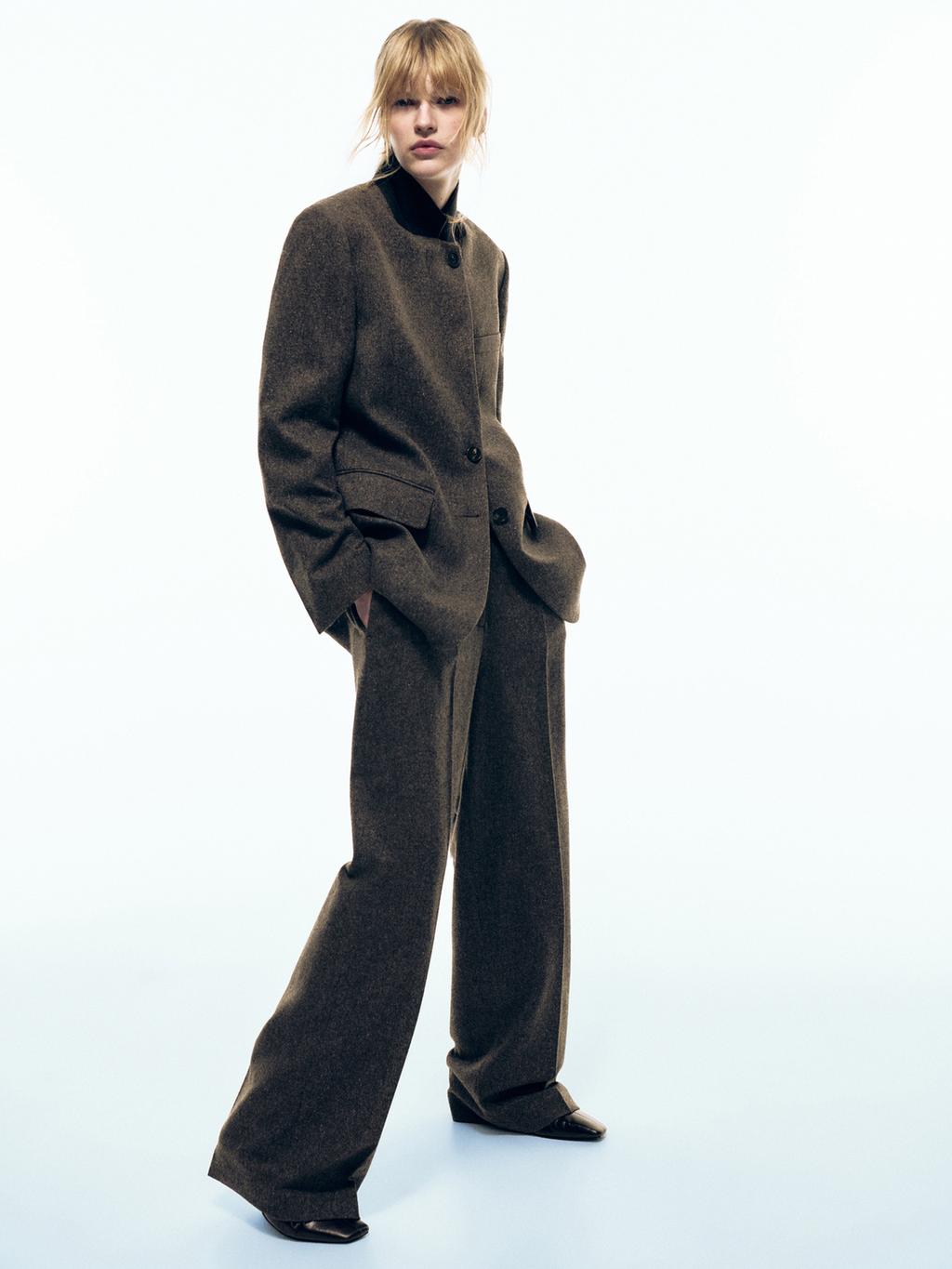 Knickerbocker yarn effect suit blazer