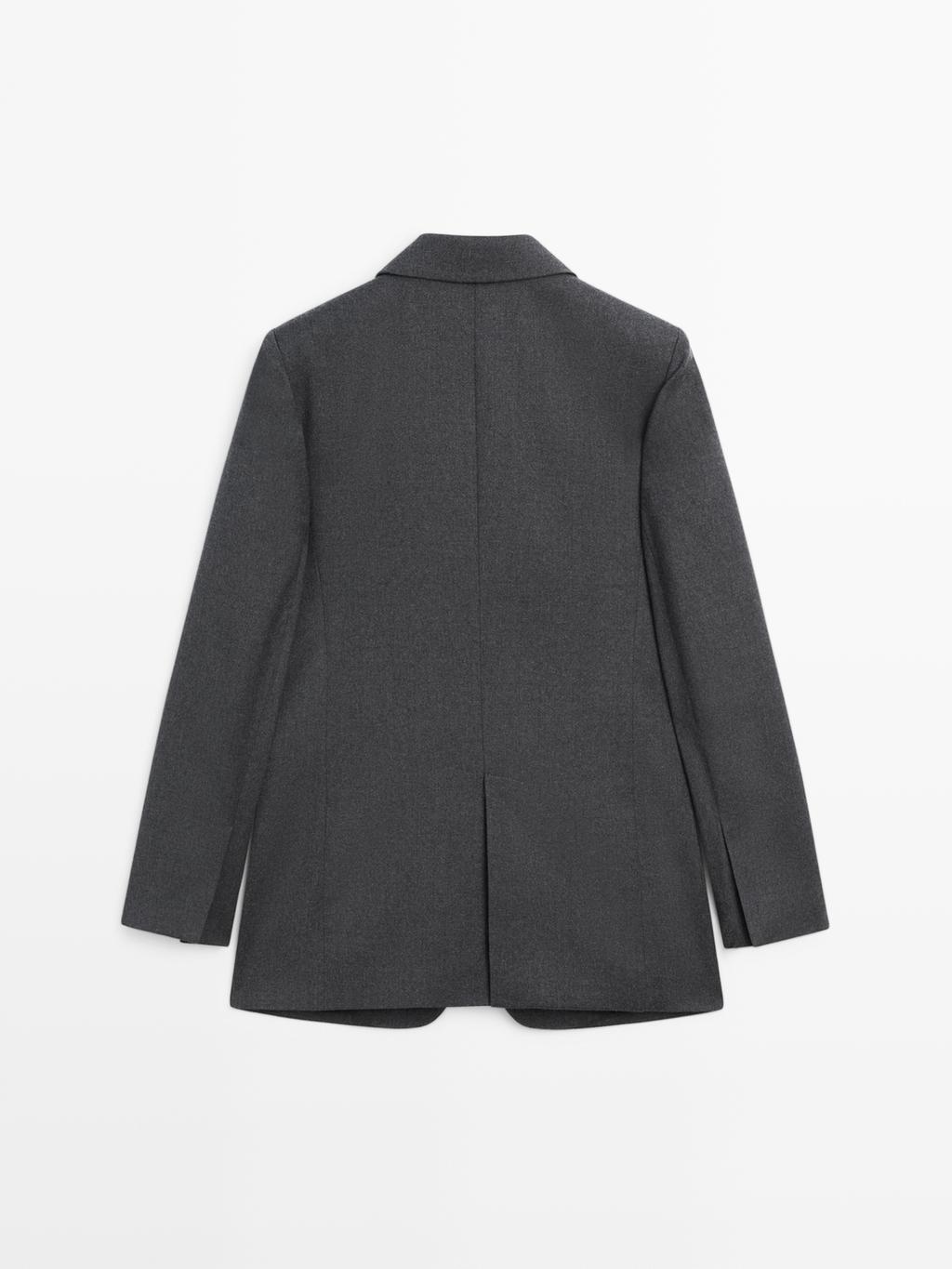 100% wool flannel suit blazer