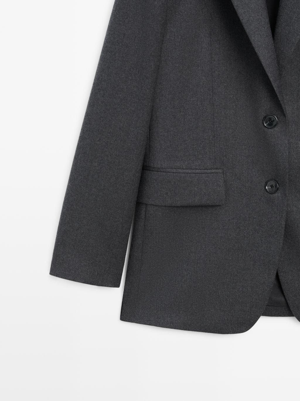 100% wool flannel suit blazer