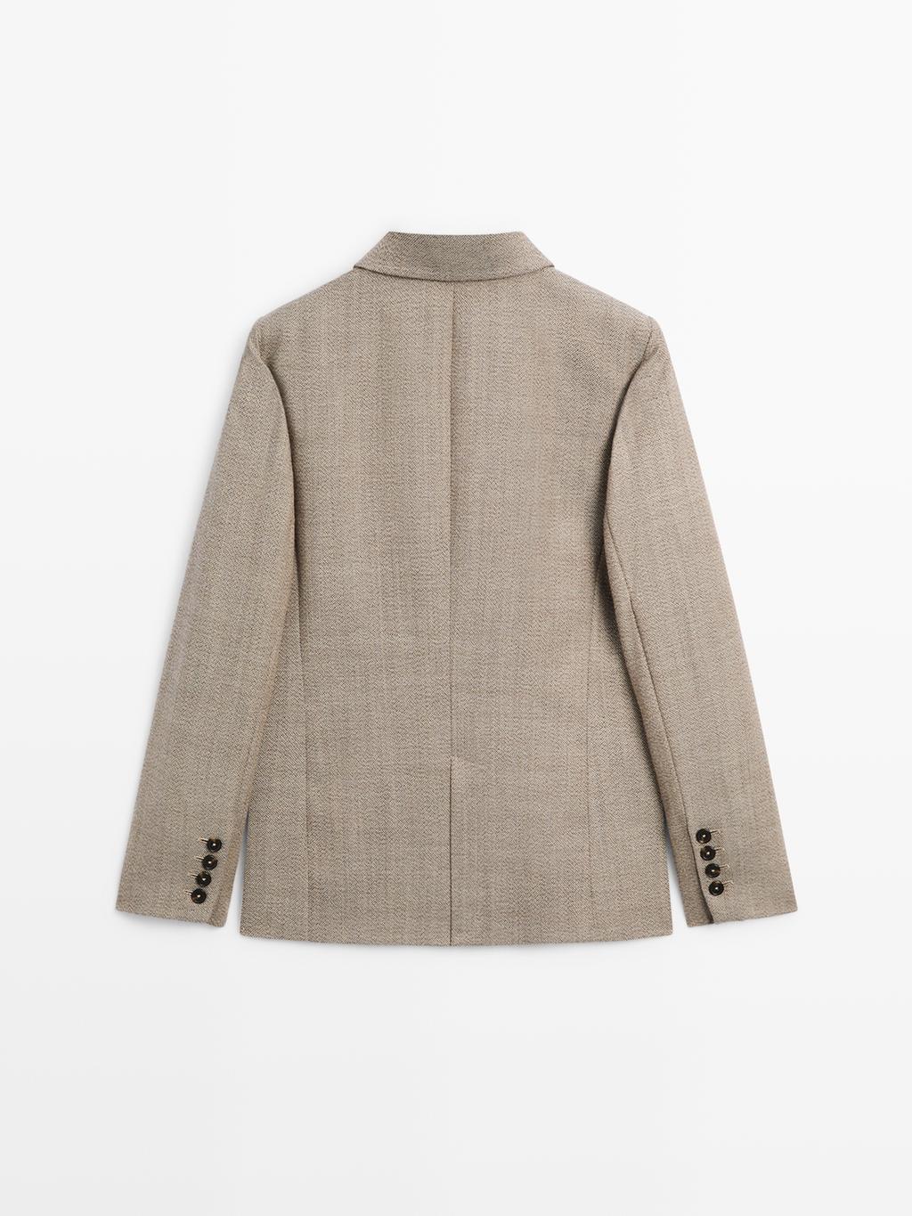 Flecked 100% wool blazer