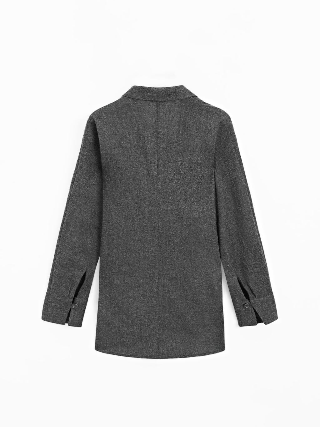 Textured 100% wool overshirt