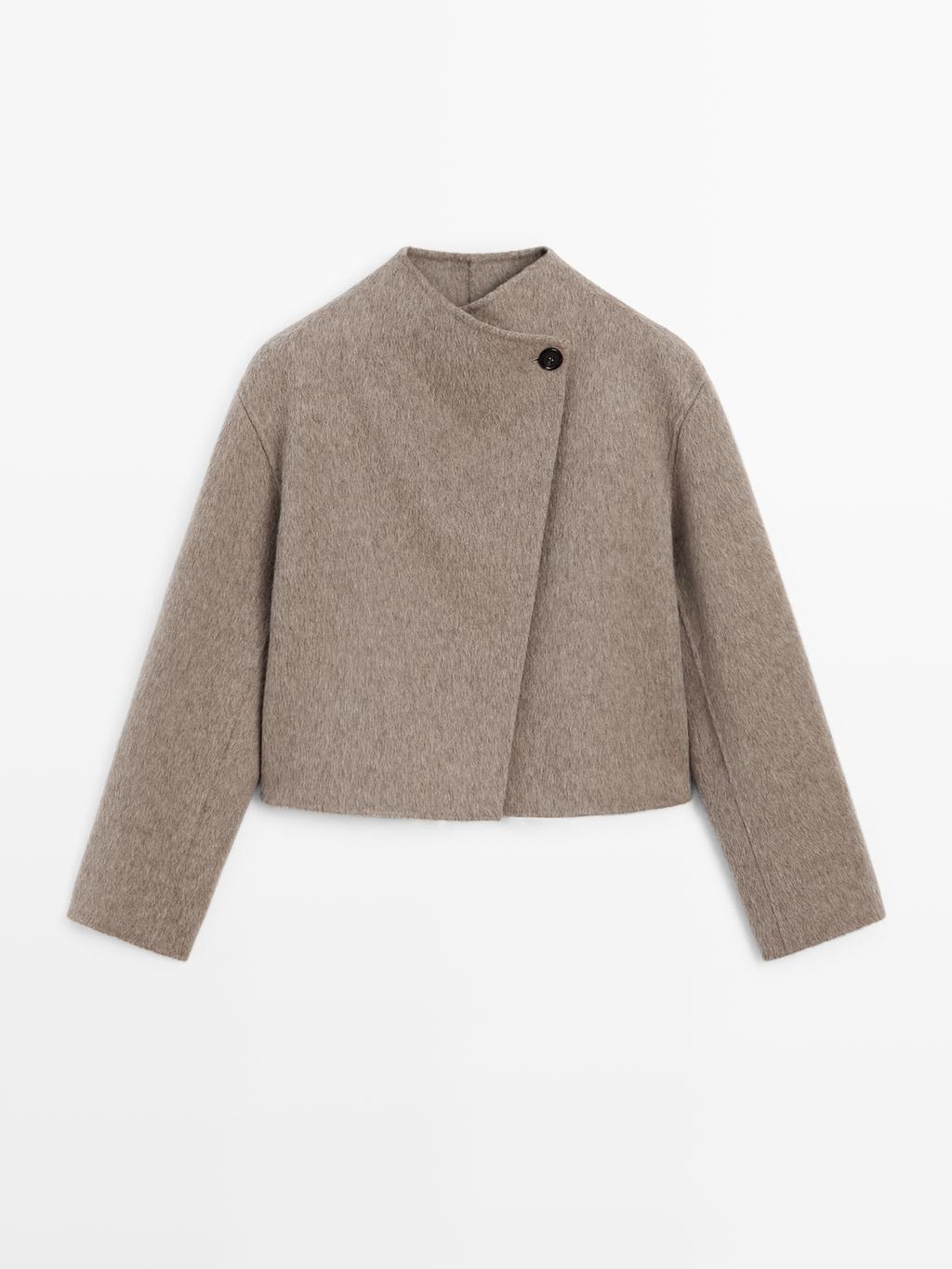 Short coat with brushed finish