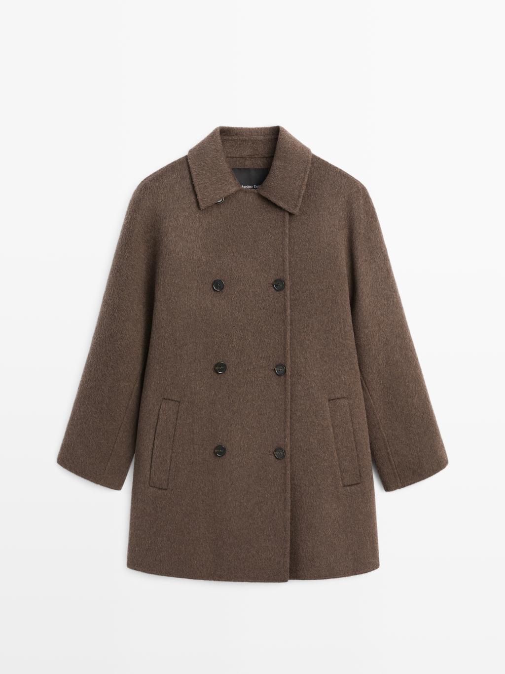 Wool blend double-breasted coat