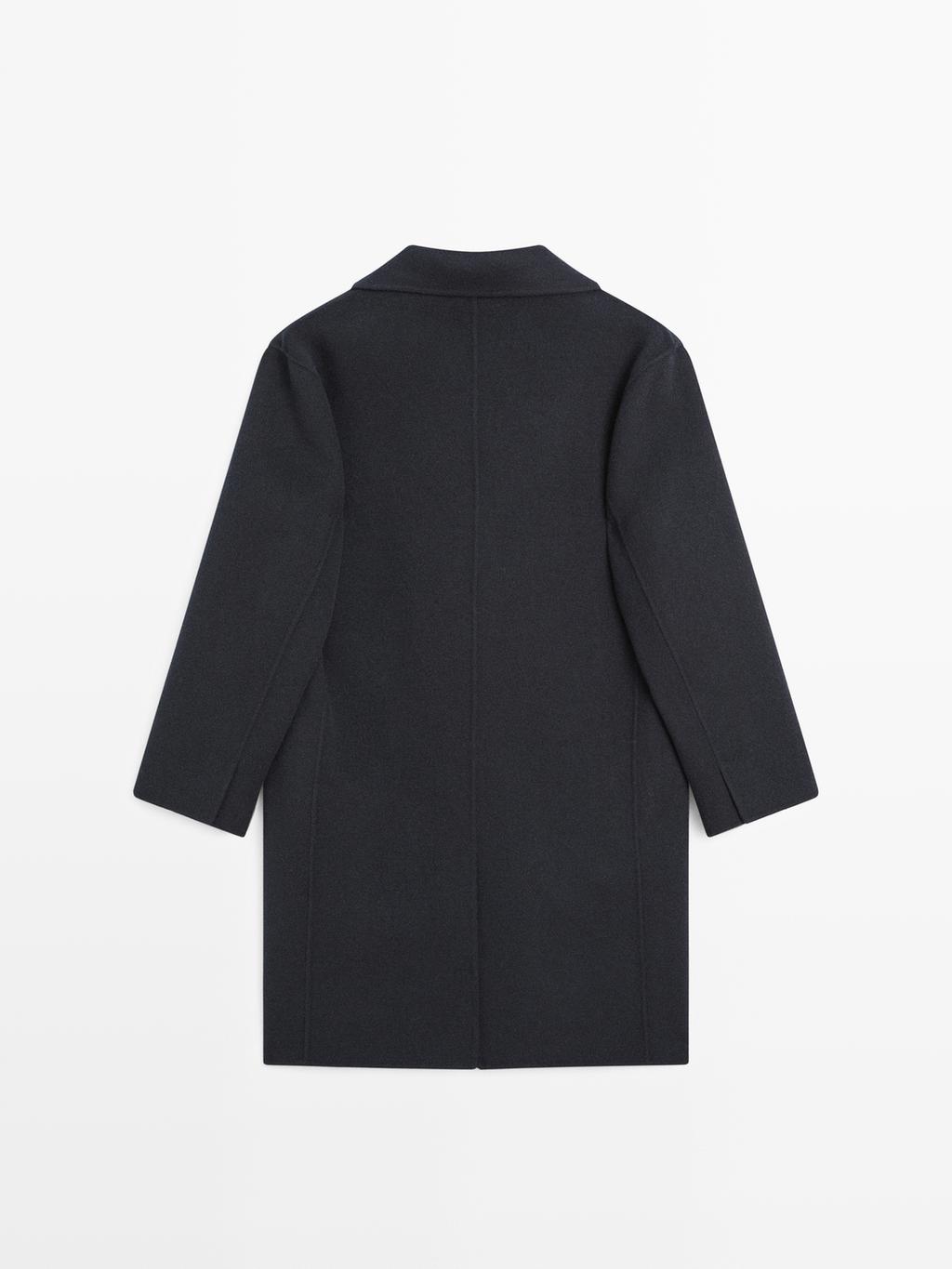Long wool blend two-button coat