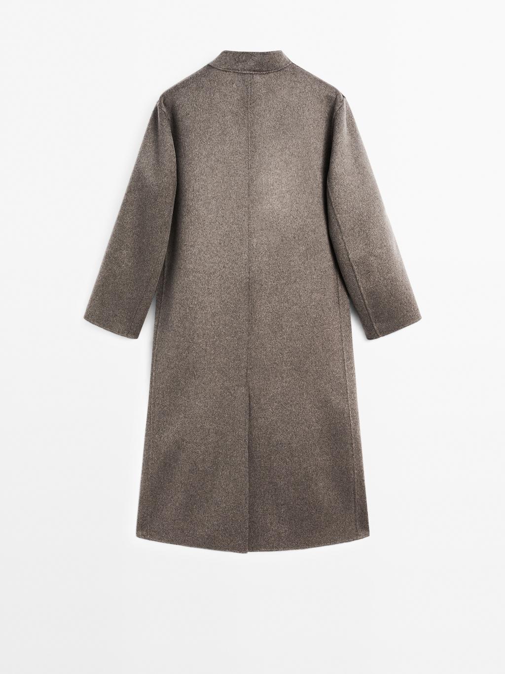 Wool blend high neck coat