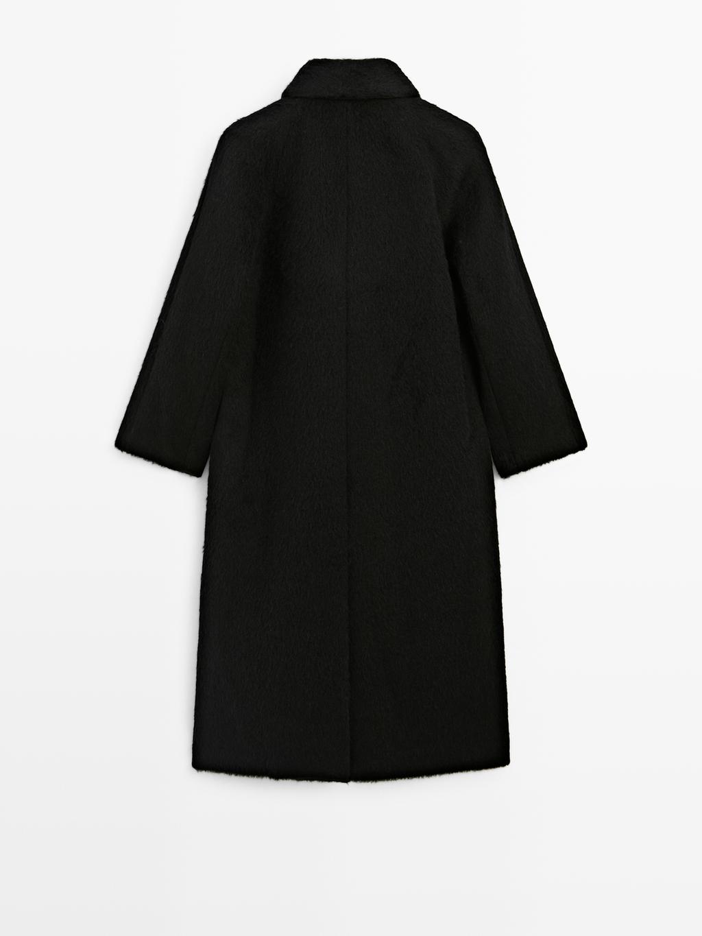 Long alpaca and wool coat