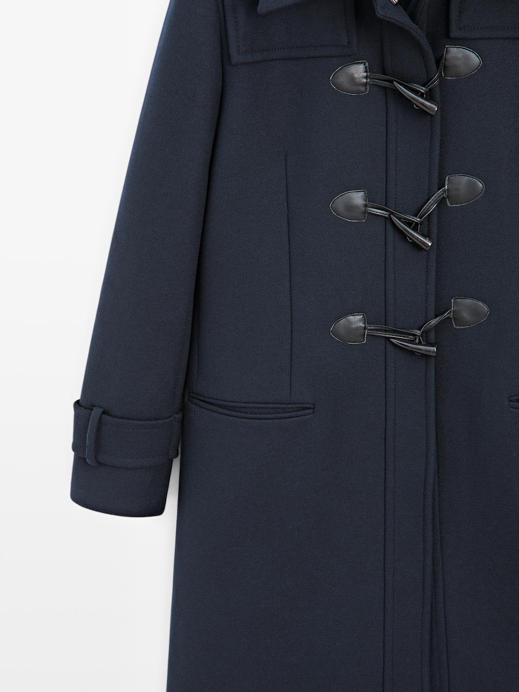 Long coat with toggles