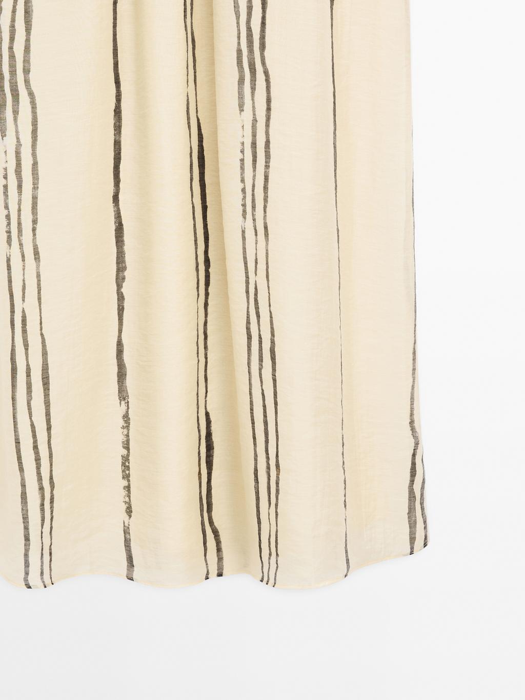 Flowing stripe print midi dress