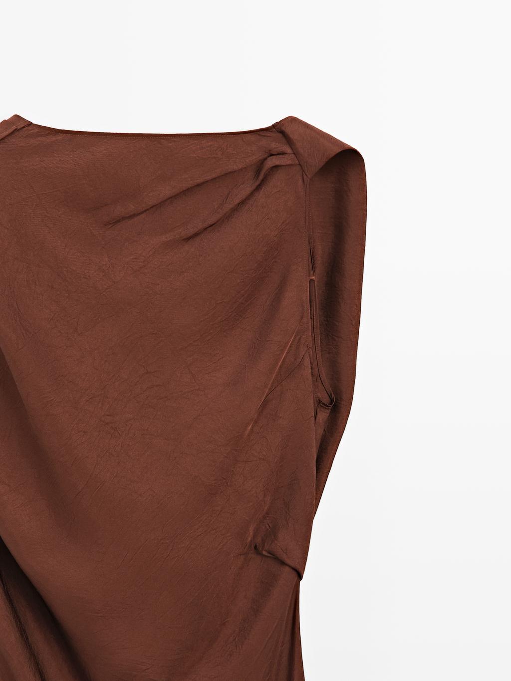 Long satin dress with open back