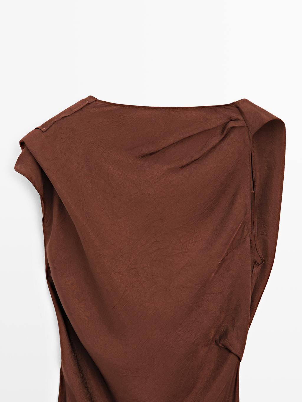 Long satin dress with open back