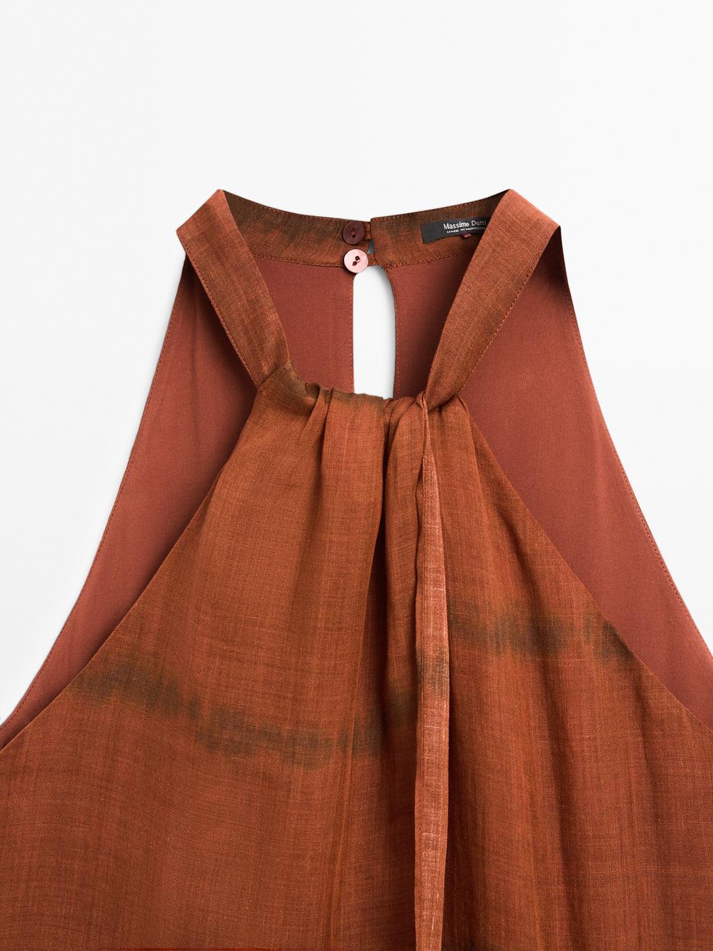 Long striped halter dress