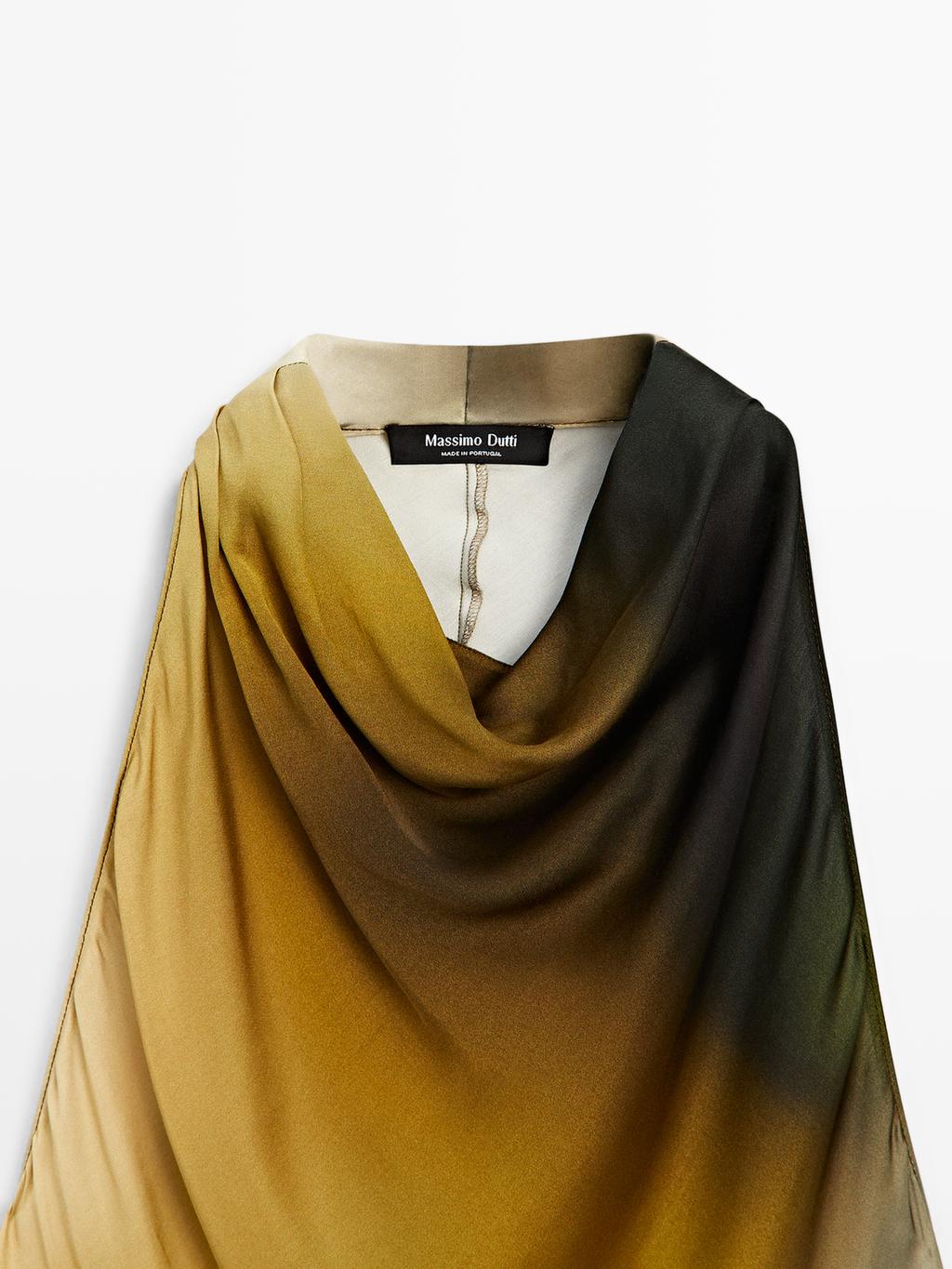 Long printed halterneck dress