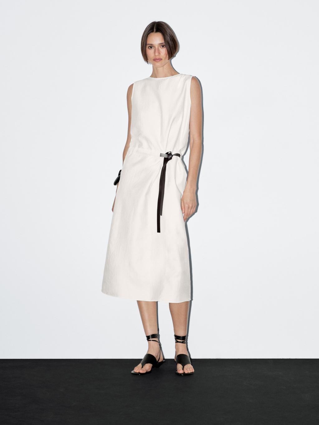 Midi dress with belt detail