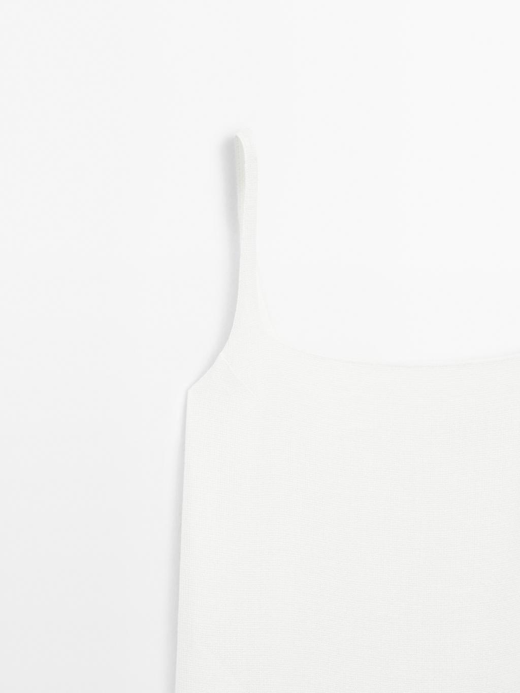 Strappy linen blend mini dress