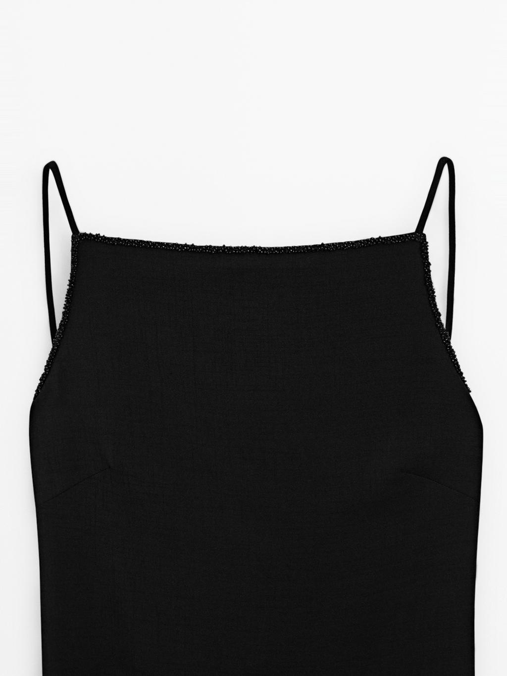 Long dress with rhinestone detail