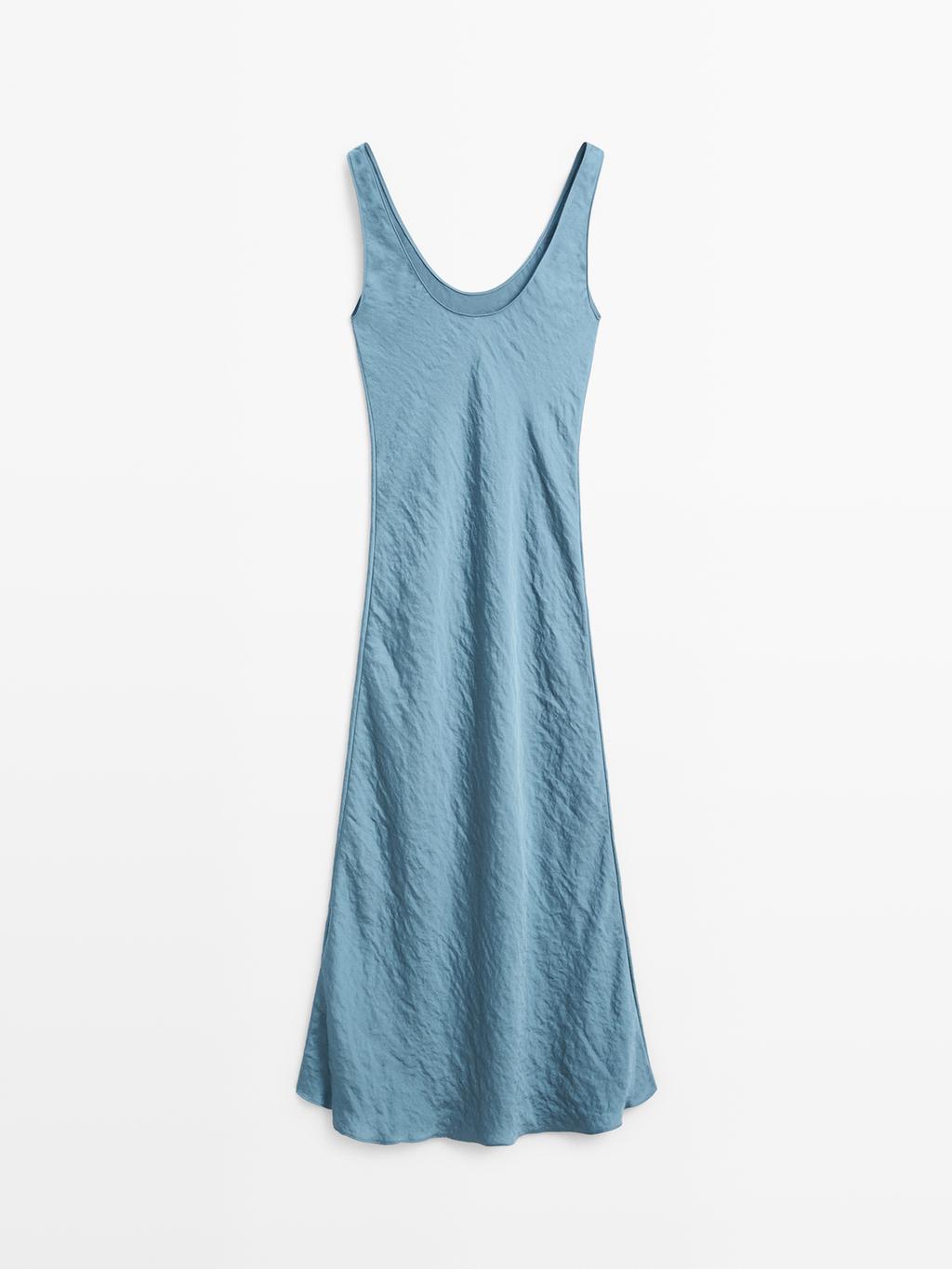 Long flowing satin dress