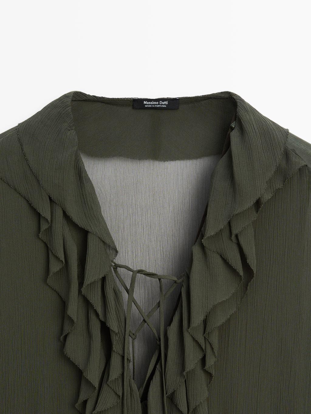 Long flowing dress with ruffle detail