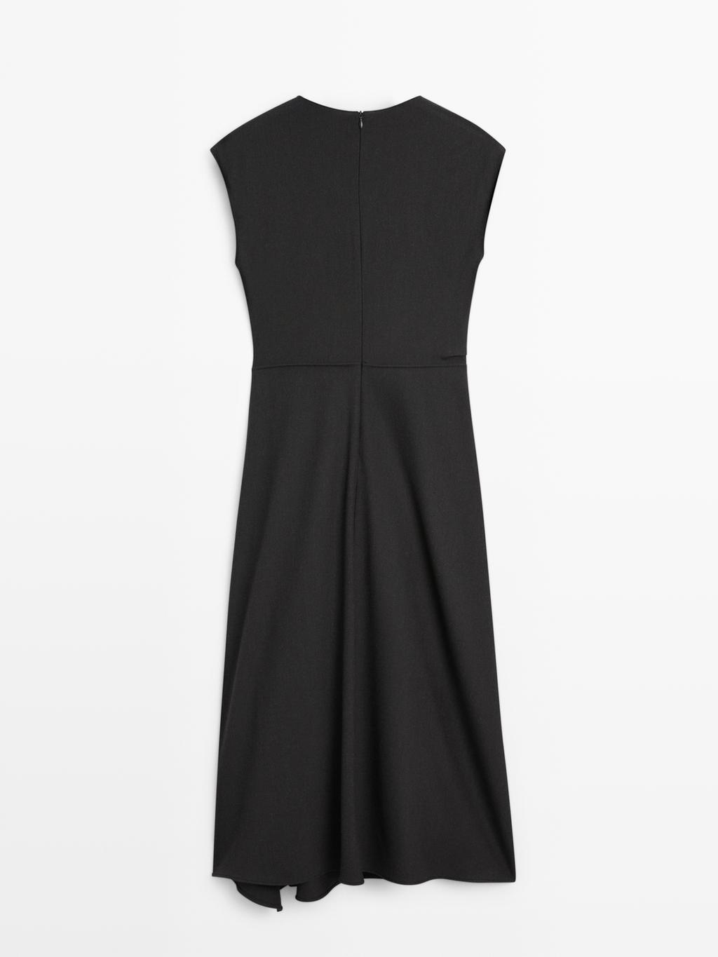 Midi dress with brooch detail