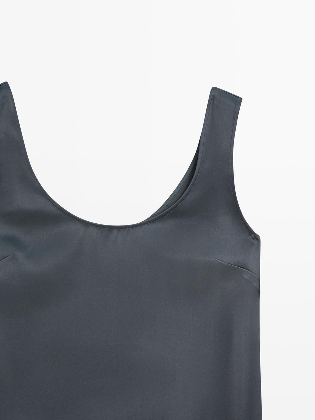 Short flowing satin dress