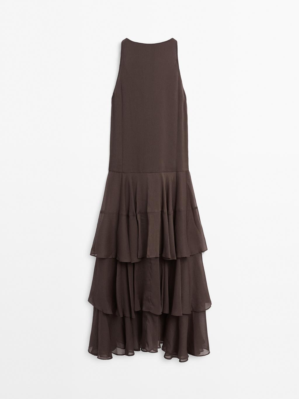 Long flowing dress with ruffles