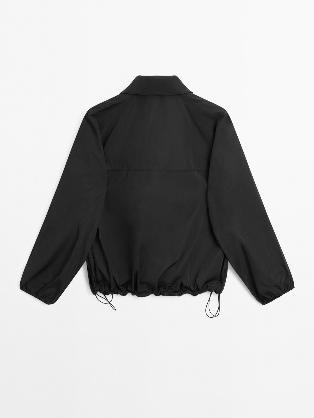 Technical fabric sweatshirt with zip detail