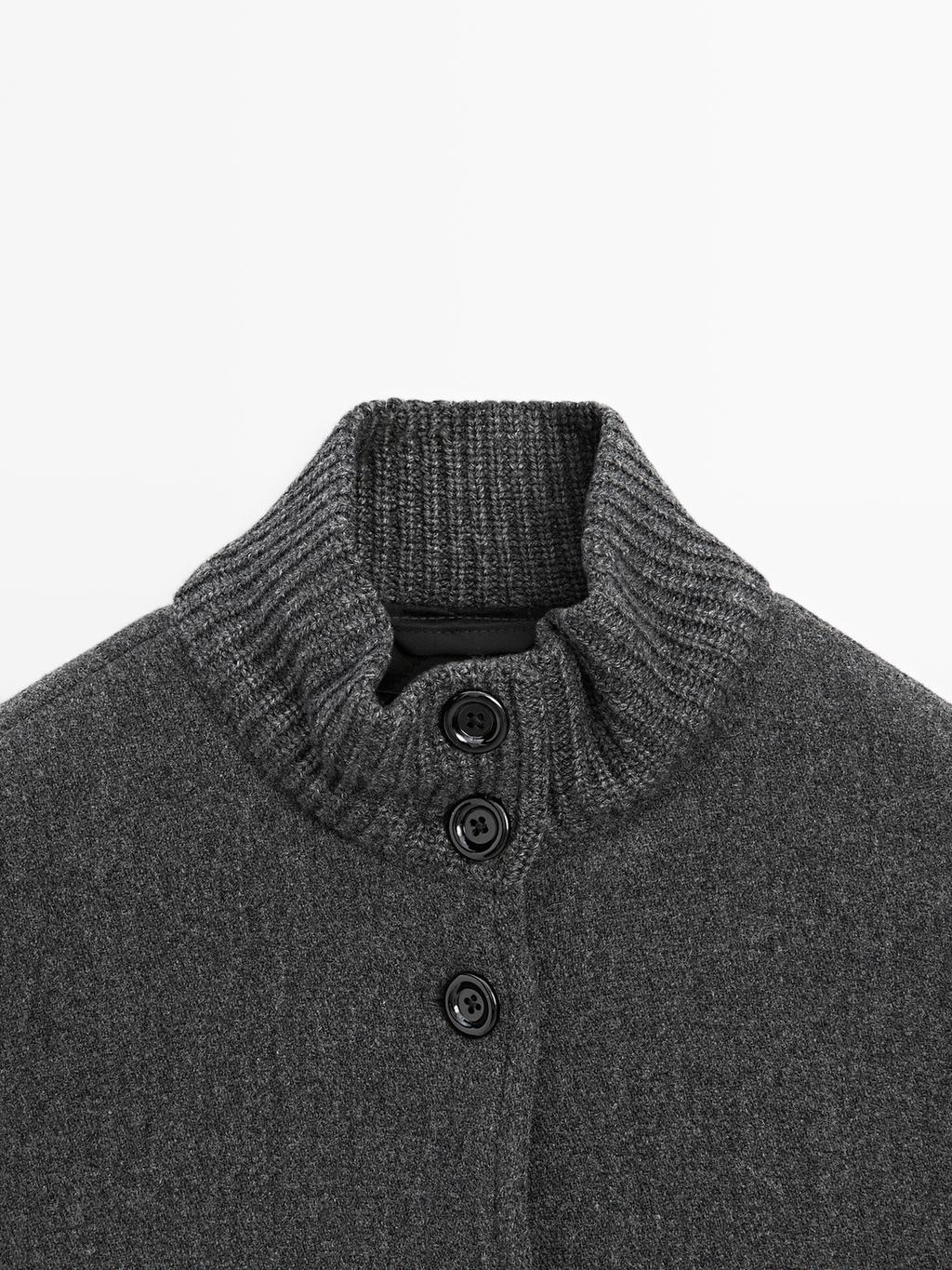 Wool blend bomber jacket