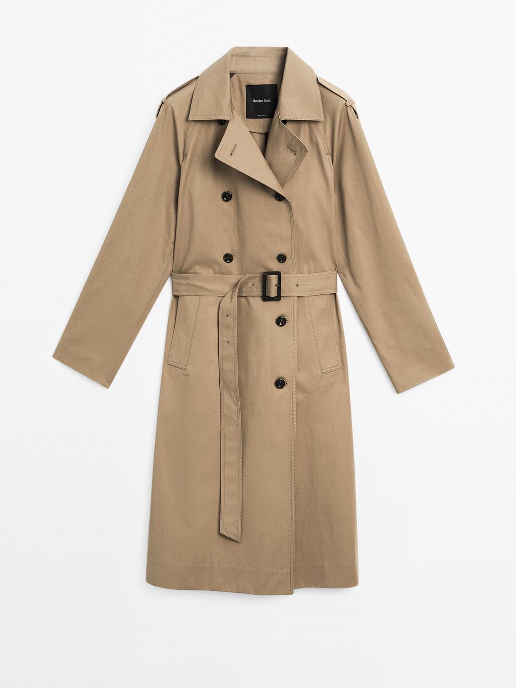 100% cotton water-repellent trench coat