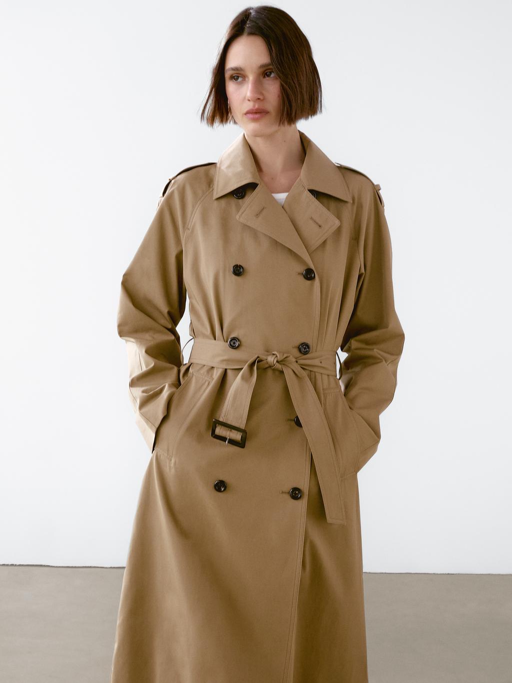 100% cotton water-repellent trench coat