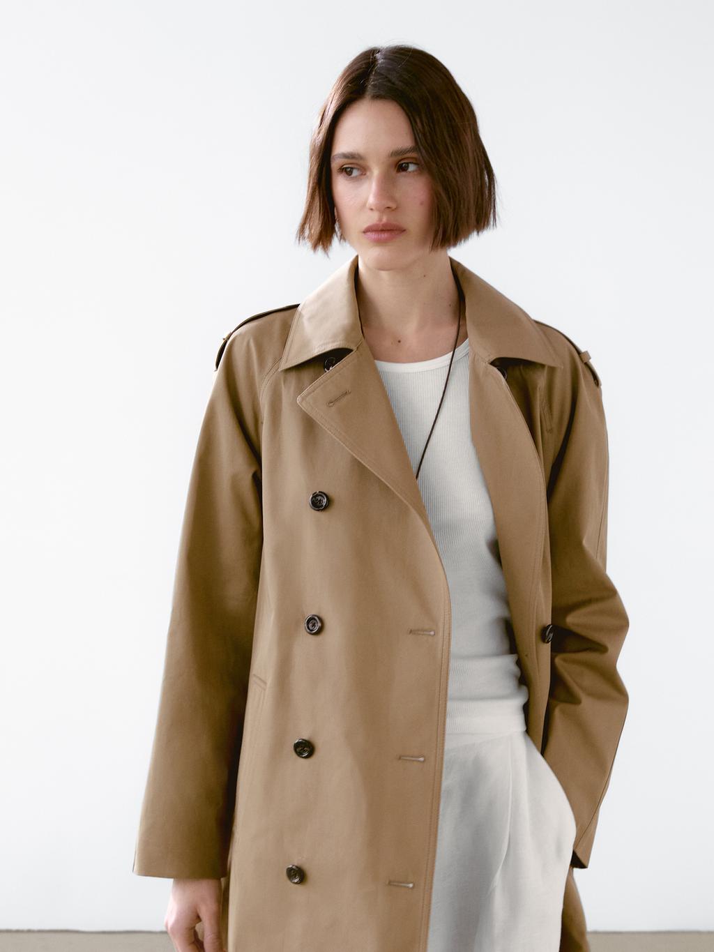 100% cotton water-repellent trench coat