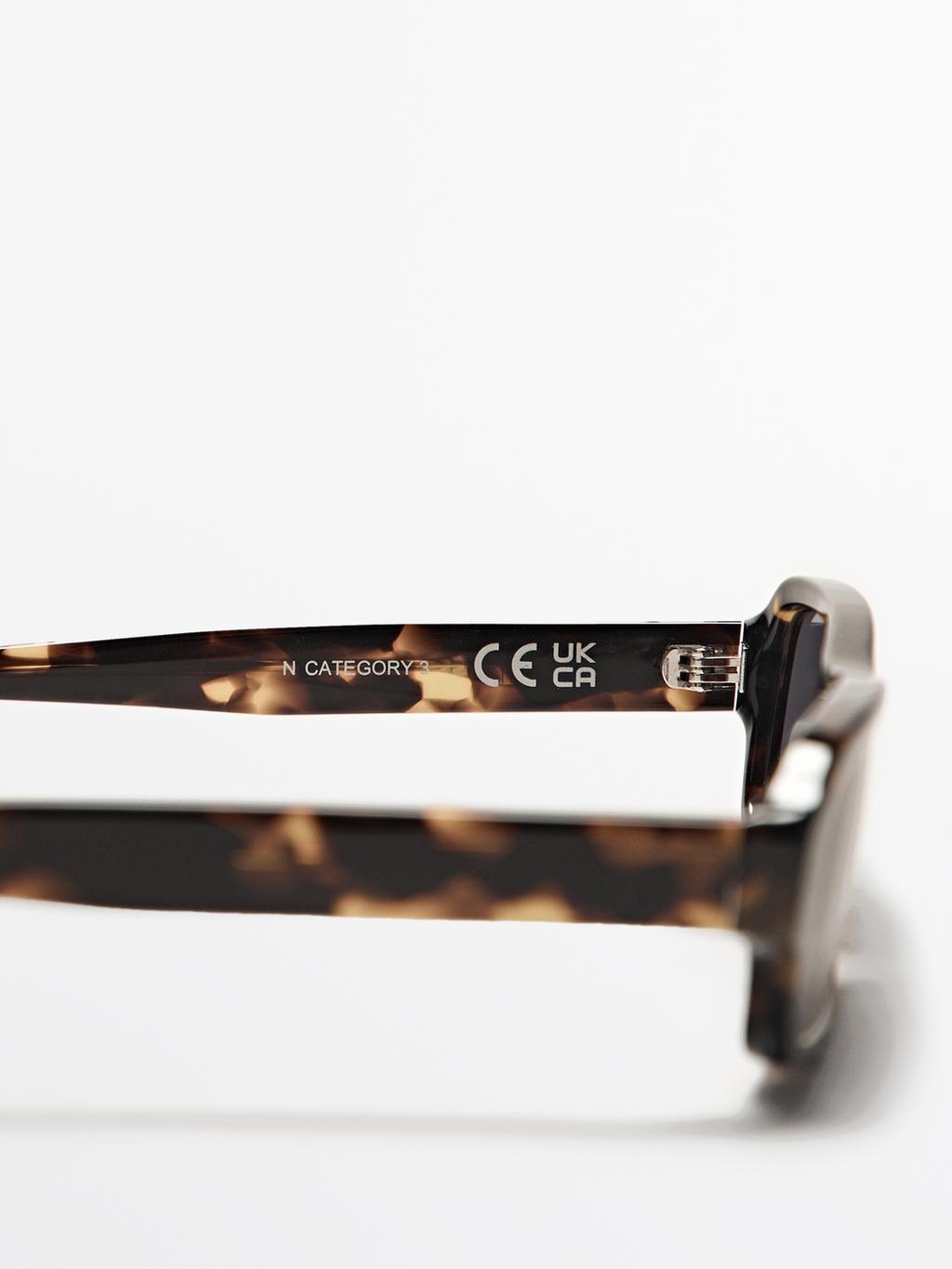 Elongated sunglasses