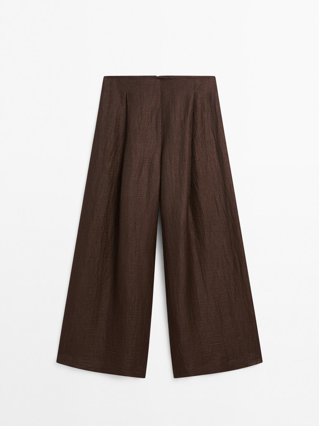 Linen blend wide-leg trousers - STUDIO