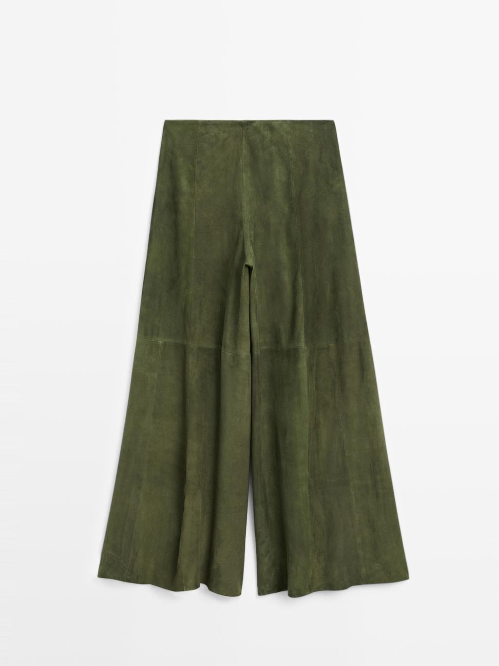 Suede leather wide-leg trousers - STUDIO