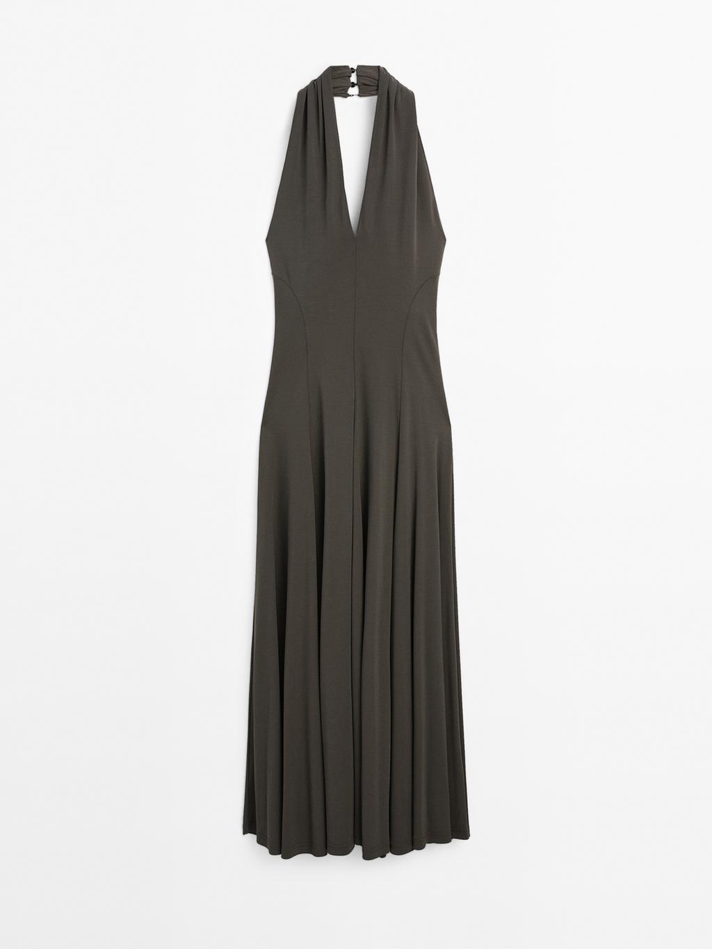 Long flowing halter-neck dress - STUDIO